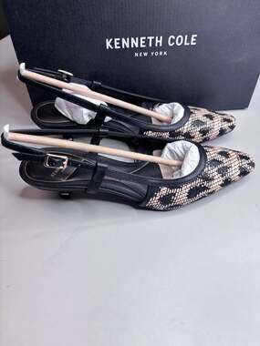 Kenneth Cole New York Martha Pointed Toe Slingback Kitten Heel size6.5